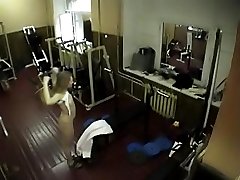 Blondie filmed on hidden backstage cam at the gym
