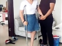 Sexy RAK Amputee Wife tries High Stilettos