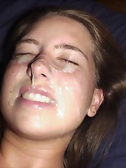 Cute girlfriends with cum on their faces