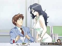 Busty MILF Entices a younger guy and swallows his explosion - Hentai.xxx