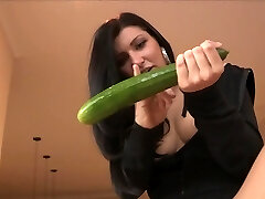Hot Mature Dark Haired - Big Dildo & Deep Cucumber