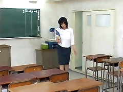 Japanese busty teacher gets drilled by a horny student