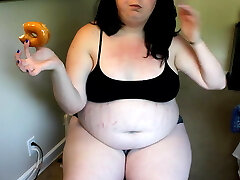 Gigantic Chubby Girl with Bloated Belly 