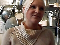 Exotic German blonde loves eating cum after having hump