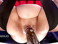 Bbw GODMAMA Massages Xxl Cocks With Her Squirting Fat Pussy
