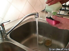 Two workers share very old grandmother Two workers share very old grandmother