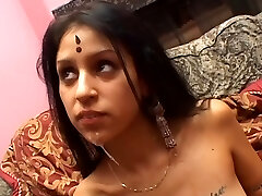 Cute Indian wife gets a pile of spunk on her body after threesome nail