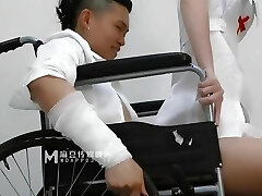 Sexy Asian nurse with hot underwear have a gonzo sex with her big dick patient