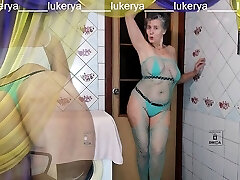 A short video from the recent past flashing hot housewife Lukerya creating a finish set of erotic undergarments.