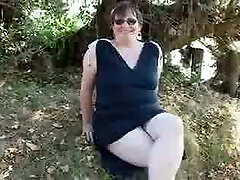 Chunky mature outdoor flash