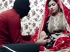 Indian Desi Fantastic Bride with her Husband on Wedding Night