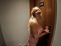 Phat Ass Blonde French Nubile Gets Fucked Hard By Her Hotel Neighbor For Dior Sneakers !!!
