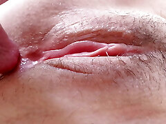 Extreme Close Up Clitoris ! Tonguing Squirting Unshaved Wet Pussy