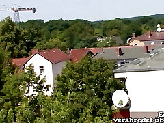 German plump mature Milf try Public Sex on Roof