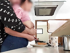 tastey maid Cougar with huge saggy tits lets her boss play with her nibs