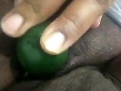 This mature BBW is not scared to penetrate her coochie with a cucumber on camera This mature BBW is not scared to penetrate her coochie with a cucumber on camera