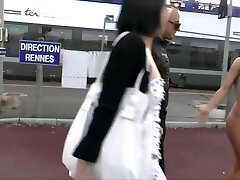 She Strips At The Station Passerby Cant Resist And Pummels His Bootie