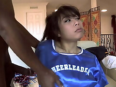 Asian teenie May Lee Takes Two Big Black Cocks