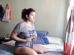 Mommy casual stroking off bottle