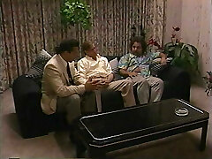 Brunette with mutant melons luvs 3 big fat dicks