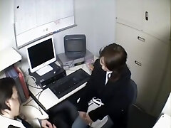 Smoking hot Jap secretary sucks in voyeur dt video