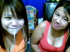 Asian mum and not her young girl filthy face demonstrate