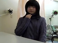Young Japanese lady reaches an orgasm at her gynecology.s office