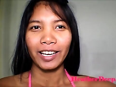19 week pregnant thai teen heather deep in maid outfits gives deepthroat and creamthroat in the kitchen
