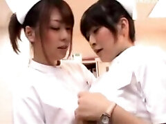 Young Nurse Rubbing Her Pussy With Pen Her Colleauge Joins Her Kissing Touching Bosoms