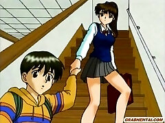 Huge-chested anime self masturbating in the shower Huge-chested anime self masturbating in the shower