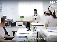 MD0180 - Creepy Doctor Convinces 2 Young Japanese Medicals Intern to Fuck to Get Ahead - Threesome Sex