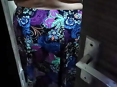 Indian wife taking shower and husband record