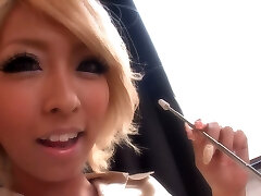 Beautiful towheaded Japanese babe loves huge creampies