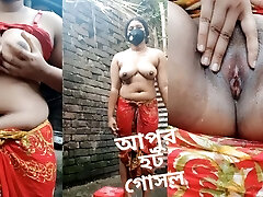 My stepsister make her bath video. Beautiful Bangladeshi chick big bra-stuffers mature shower with full naked