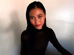 Pretty and natural girl Hiromi demonstrates her tight tits during tender solo