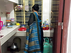 I spotted my aunty cooking alone in the kitchen, I hugged her and embarked fucking