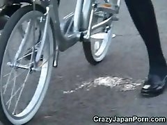 Student Unloads on a Bike in Public! 