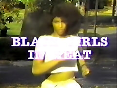 Retro black girl between white rods