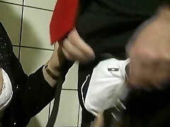 An elderly German lady gets her mouth covered in the douche An elderly German lady gets her mouth covered in the douche