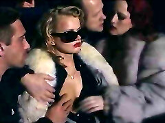 Woman in fur coat sex in cinema