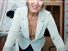 Lukerya attempts on a jacket to a skirt, showcases naked boobs Lukerya attempts on a jacket to a skirt, showcases naked boobs
