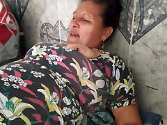 I surprise her while she washes and gets her snatch licked