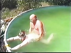 Older couple having Fuckfest in The Pool Part 1 Wear Tweed