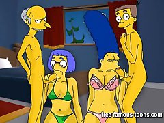 Los Simpsons hentai duro orgía