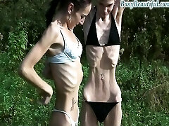 Wild amateur skinny bony babes show off their sexy