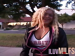 Blond Cheerleader With Big Tits Getting Her Pussy Ruined