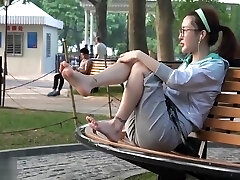 китайская нога 赤足者 88-精品素足玩出长椅花样的极致