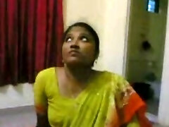 Lewd unexperienced Indian housewife flashes her ugly natural titties