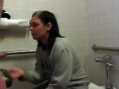 Having A Lil' Fun Giving A Blowjob And Being Used In Public Bathroom