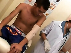 Asian doctor penetrates patient after check